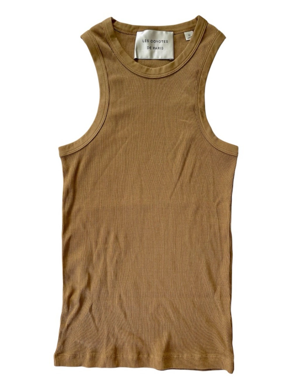 Les Coyotes De Paris Camel Car Rib Tank Top US Size Small (4-6) FR size 36